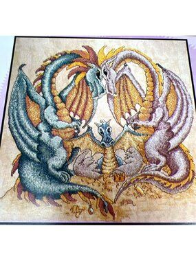 "More Precious Than Gold" Dragon Cross Stitch Pattern By Sandra Parlow